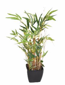 Bonsa artificiel mini bambou en pot PVC carr - plante artificielle d'intrieur - H.50cm