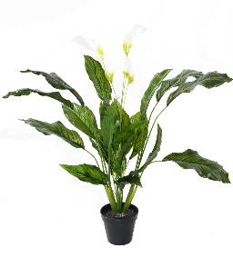 Plante artificielle fleurie Spathiphyllum 4 fleurs - intrieur extrieur - H.90cm