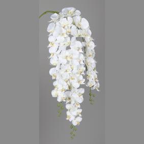 Chute d'Orchide artificielle en piquet - dcoration florale d'intrieur - H.115cm blanc