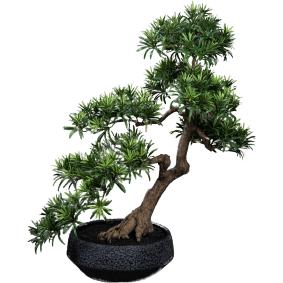 Bonsa Podocarpus artificiel en pot - plante synthtique intrieur - H.70cm