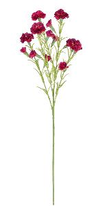 Fleur artificielle Oeillet 15 fleurs - composition florale - H.64cm rose foncé