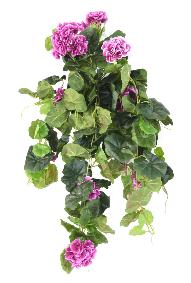 Plante fleurie artificielle Chute de Granium - dcoration d'intrieur - H.60cm violet