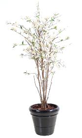 Arbre artificiel fleuri Cerisier en fleurs - plante synthtique - H.150cm blanc