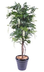 Arbre artificiel fleuri Glycine multi tree -plante d'intrieur - H.110cm blanc