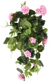 Plante fleurie artificielle Chute de Granium - dcoration d'intrieur - H.60cm rose