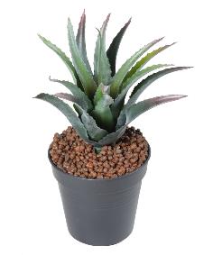 Plante artificielle Furcraea 15 feuilles - cactus artificiel intrieur - H.28 cm vert