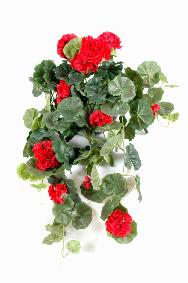 Plante fleurie artificielle Chute de Granium - dcoration d'intrieur - H.60cm rouge