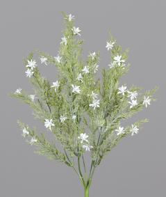 Branche artificielle fleurie  composition florale - H.32cm blanc