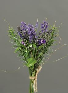 Plante artificielle Lavande en botte - bouquet fleuri - H.23cm