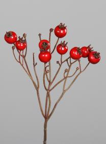 Branche artificielle d'glantier baies rouges - composition florale - H.46cm