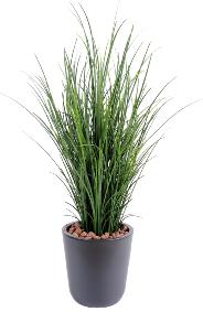 Plante artificielle Herbe fine en pot - intrieur extrieur - H.60cm vert
