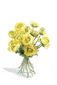 Fleurs artificielles Bouquet de Renoncules - intrieur - H.30 cm jaune
