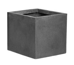 Pot pour fleur bac carré - intérieur extérieur - H.50x70cm gris Fiberstone