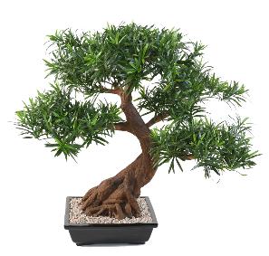 Bonsa Podocarpus artificiel en coupe - plante synthtique intrieur - H.78cm