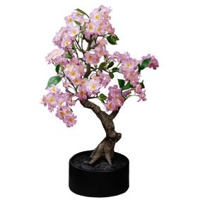 Bonsa Cerisier artificiel en coupe - plante d'intrieur - H.50cm rose crme
