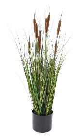 Plante artificielle Gramine Roseau Cattail en pot - dcoration d'intrieur - H.90cm