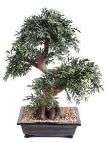 Bonsa Black Willow arbre miniature en coupe - plante synthtique intrieur - H.70cm