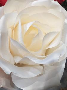 Rose artificielle géante Aliénor - décoration d'intérieur - H.125cm Ø.40cm blanche