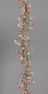 Guirlande artificielle fleurie Gypsophile - création florale - H.120cm rose