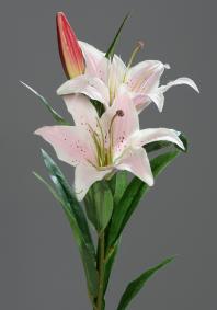 Lys artificiel 2 fleurs - cration de bouquet - H.78cm rose