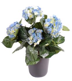 Plante artificielle Hortensia en piquet - fleurs pour intrieur - H.40cm bleu
