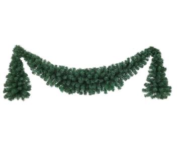 Guirlande artificielle de nol Dco pompons - intrieur extrieur - H.290cm vert