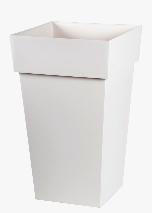 Pot pour fleur Toscane carr intrieur extrieur balcon H.65cm blanc EDA PLASTIQUES