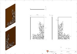 Panneau Acier Corten décors Naturel Bambou - jardin terrasse - H.180x110cm rouille