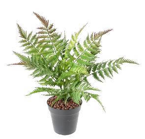 Plante artificielle Fougre plastique en piquet - dcoration d'intrieur - H.45cm vert