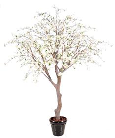 Plante artificielle fleurie Cerisier new large - intrieur - H.280cm blanc