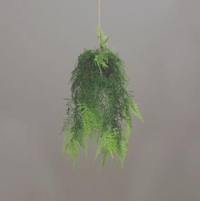 Composition artificielle boule de fougre  suspendre - Feuillage intrieur - H.52cm vert