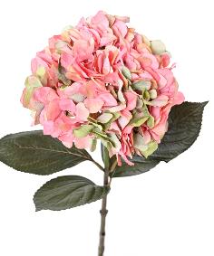 Fleur artificielle Hortensia large - cration bouquet - H.65cm rose