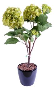 Plante artificielle Hortensia en piquet - fleurs pour intrieur - H.82cm vert