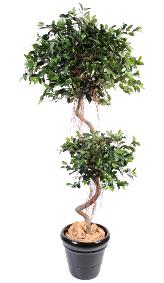 Arbre artificiel Ficus spirale 2 boules - plante d'intrieur - H.180cm vert