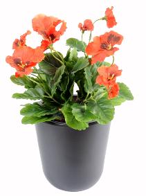 Fleur artificielle Pense - plante d'intrieur en piquet - H.26cm rouge