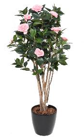 Arbre artificiel Camlia du japon 8 fleurs - intrieur - H.130cm rose