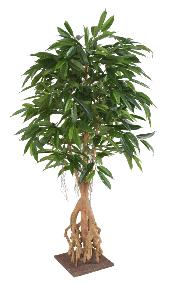 Arbre artificiel Ficus root longifolia - plante d'intrieur - H.180cm vert
