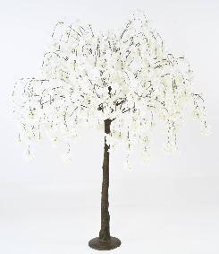 Arbre artificiel fleuri Cerisier 7 branches - plante synthtique - H.200cm blanc