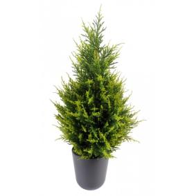 Plante artificielle Cypres Juniperus - intrieur extrieur - H.65cm vert 2 nuances