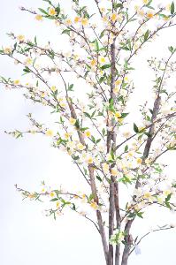 Arbre artificiel fleuri Cerisier en fleurs - plante synthétique - H.210cm blanc