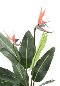 Plante artificielle tropicale Strelitzia 2 fleurs - décoration d'intérieur - H.95cm