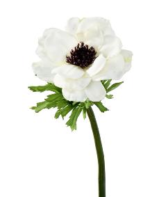 Anmone artificielle fleur coupe - cration florale intrieur - H.35cm blanc