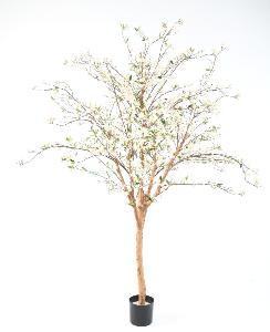 Arbre artificiel fleuri Cerisier en fleur - plante synthétique - H.220cm blanc