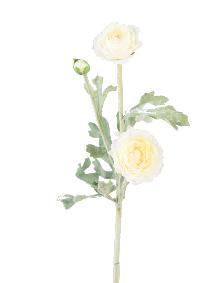 Fleur artificielle Renoncule mini - cration de bouquet - H.53cm blanc