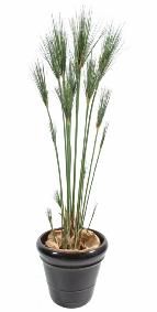 Plante artificielle Papyrus Cyperus du Nil en pot - intrieur - H. 125cm vert
