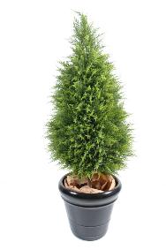 Plante artificielle Cypres artificiel (juniperus vert) - intrieur extrieur - H.135cm vert 2 nuances