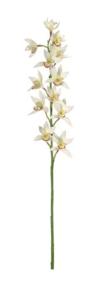 Fleur  la tige Orchide Laelia - cration bouquet artificiel - H.70 cm blanc