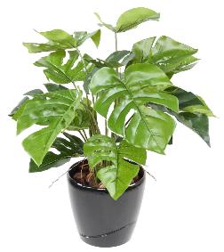 Plante artificielle Philo en pot 18 feuilles - plante d'intrieur - H.60cm vert