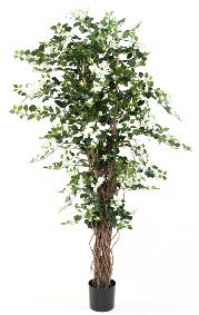 Arbre artificiel fleuri Bougainvillier - plante d'intrieur - H.180cm blanc