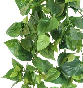 Feuillage artificiel chute de Pothos en piquet - plante d'intérieur - H.75cm vert